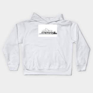 SYDNEY OPERA HOUSE ink painting .1 Kids Hoodie